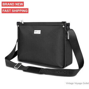 Lightweight Crossbody Shoulder Bag with Triple Zip Multiple Pockets